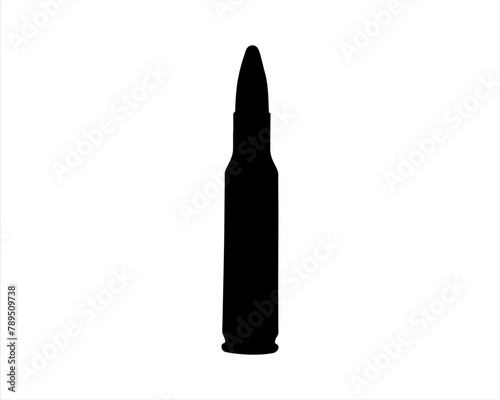 Sniper bullet silhouette vector on white background
