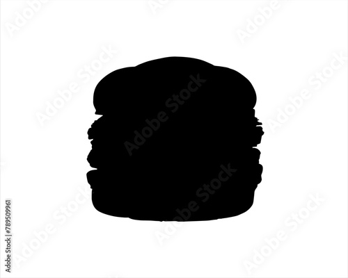 Fast food burger silhouette vector illustration on white background