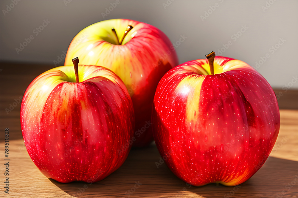 Fresh Red apples with leaf
Fresh Red apples with leaf