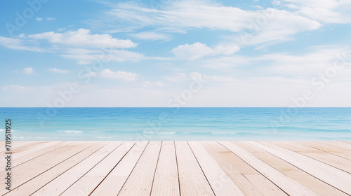 Beautiful beach with a wooden pier and azure water in the Maldives, islands. Beautiful landscape, picture, phone screensaver, copy space, advertising, travel agency, tourism, solitude with nature photo
