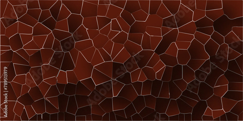 Abstract broken glass quartz, geometric retro tiles pattern, voronoi diagram crystalize vintage vector background.