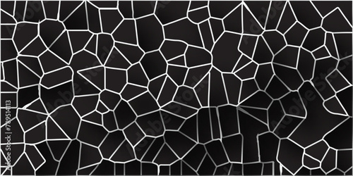 Abstract broken glass quartz, geometric retro tiles pattern, voronoi diagram crystalize vintage vector background.