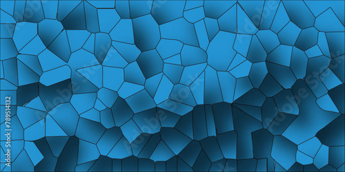 Abstract broken glass quartz, geometric retro tiles pattern, voronoi diagram crystalize vintage vector background.