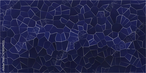 Abstract broken glass quartz, geometric retro tiles pattern, voronoi diagram crystalize vintage vector background.