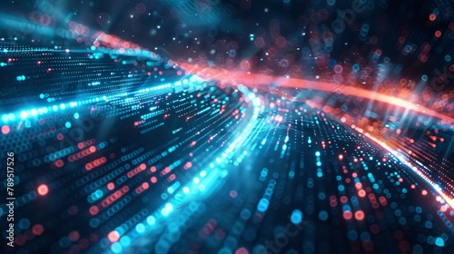 Wallpaper Mural Futuristic Abstract tech background with digital waves Torontodigital.ca