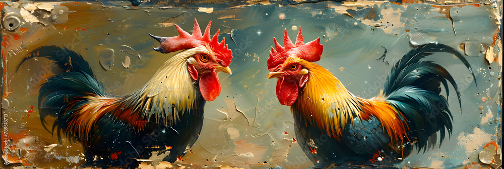 Elegantly Dressed Angry Twin Roosters Rooster, Chickens HD 8K wallpaper ...