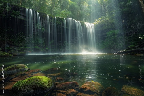 Secluded Jungle Waterfall with Pristine Waters