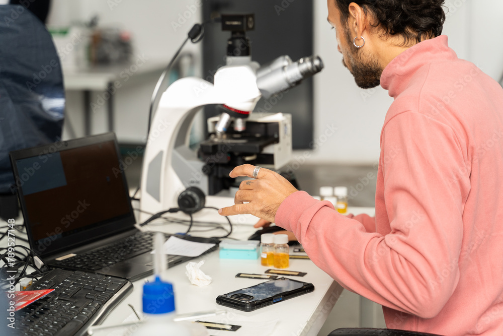scientist researcher working on biotech laboratory scientist researcher working on biotech laboratory