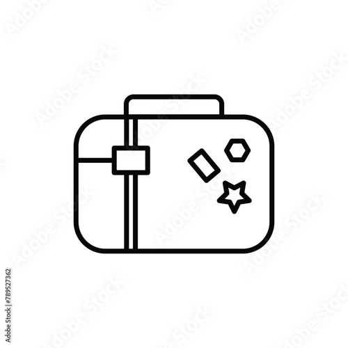 Travel Bag icon design with white background stock illustration