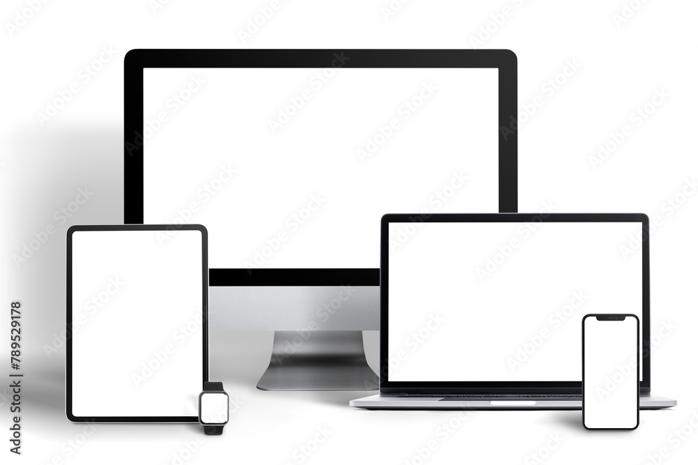 Png digital device screen mockup on transparent background