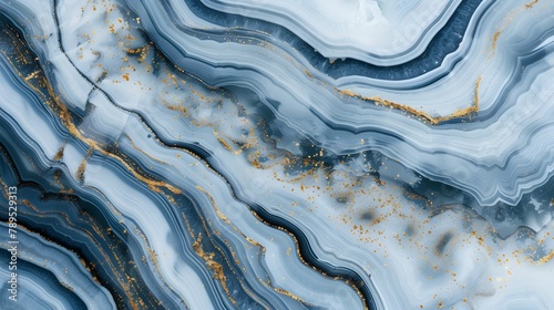 Abstract exclusive blue paint with a hint of gold wallpaper. Detailed stroke of paint.