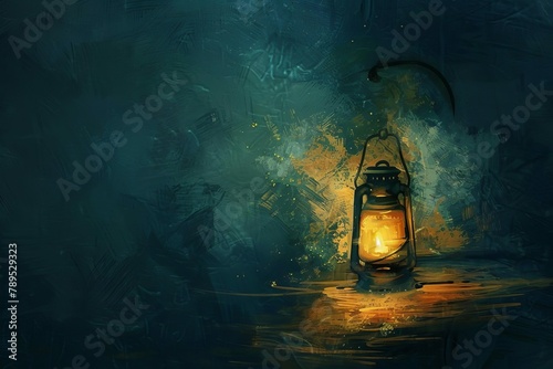 glowing beacon or lantern lighting a dark path stoicism as lifes guiding light concept digital painting