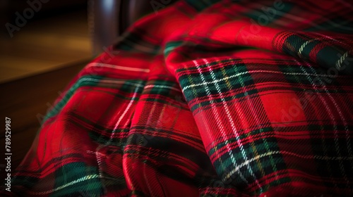 Red and Green Checkered Wool: Scottish Pattern