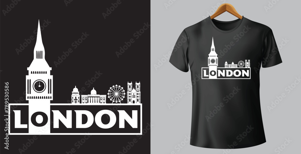 Fototapeta premium London Vector T-shirt Creative Design