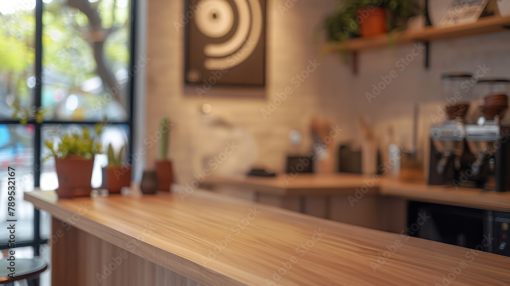 A blurred coffee shop interior scene A blurred coffee shop interior scene