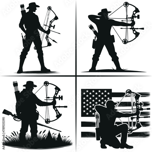 Bow Hunter Svg,Hunting svg,Hunting Season svg, Deer Hunting svg, Bow Hunter Shirt,Bow and Arrow,Hunting Dad,American Flag