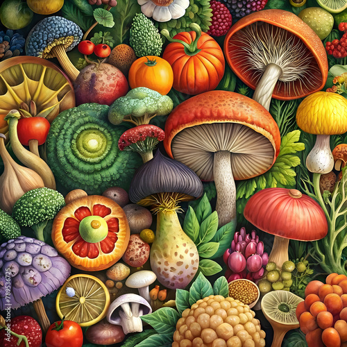 mushroom pick colourful