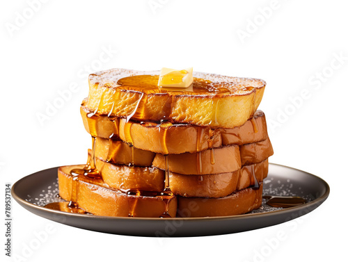 Delightful Luscious French Toast Isolated On Transparent Background  photo