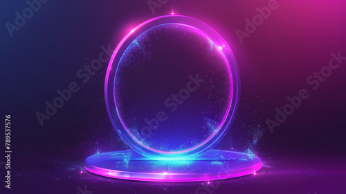 new technology concept abstract neon platform 