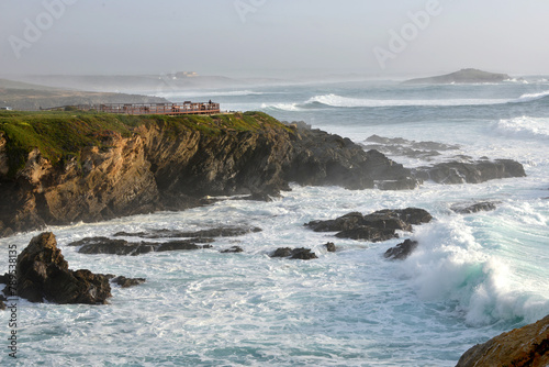 waves at the coast of Porto Covo in Alentejo, Portugal photo