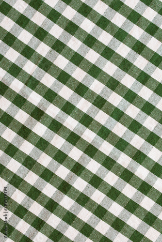 Green and white checkered gingham pattern 
