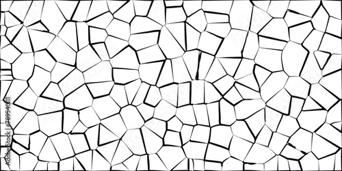 Voronoi diagram broken tiles geometric retro pattern quartz crystal seamless pattern vintage background.