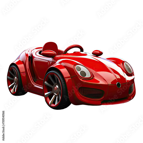 A red car, isolated on transparent background. Generative AI © al