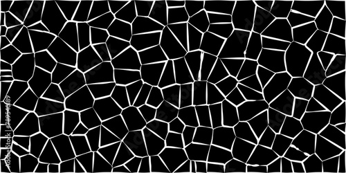 Voronoi diagram broken tiles geometric retro pattern quartz crystal seamless pattern vintage background.