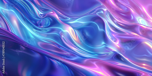 Vibrant Neon Waves Backdrop  Luminous Fluid Motion Background  Neon Flowing Waves Scene - Ai Generated