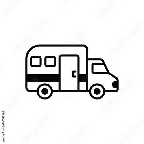 Picnic Van icon design with white background stock illustration