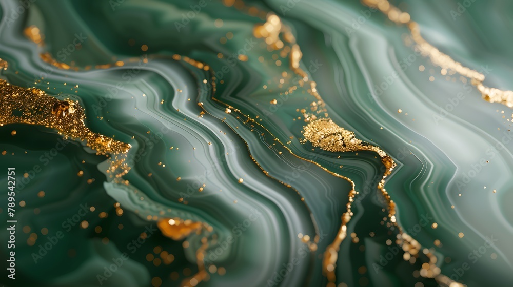 Obraz premium Abstract green paint wallpaper. Detailed stroke of paint.