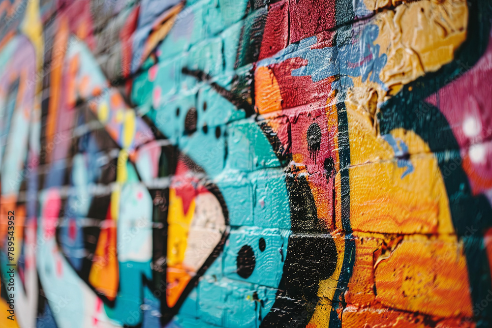 A vibrant street mural showcasing artistic creativity with a blend of text and graffiti A vibrant street mural showcasing artistic creativity with a blend of text and graffiti