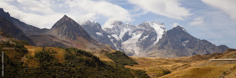 Col du Lautaret La Meije Mountain Ecrins Alps France Col du Lautaret La Meije Mountain Ecrins Alps France