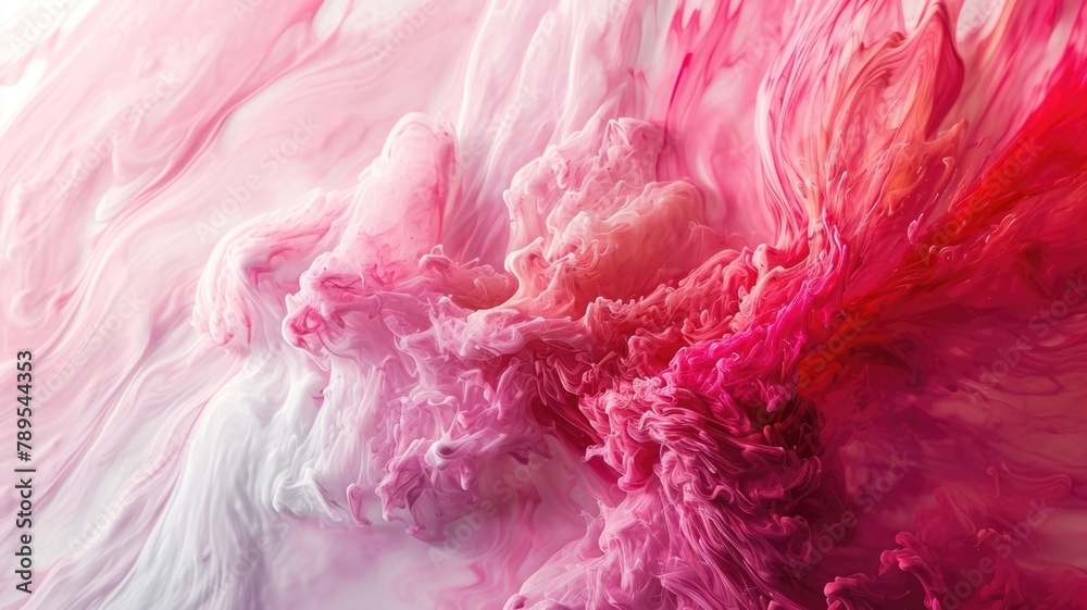 The abstract picture of the two colours between pink and white colour that has been mixing with each other in the form of the ink or liquid to become beautifully view of this abstract picture. AIGX01.