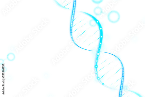 DNA biotechnology science background vector in blue futuristic style with blank space photo