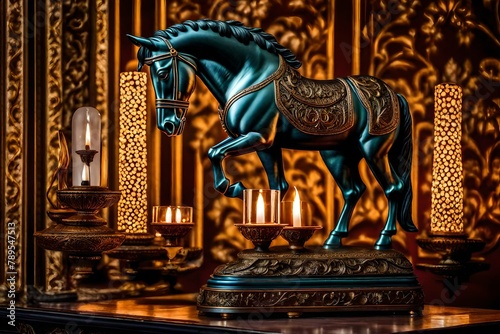 Horse statue in temple.