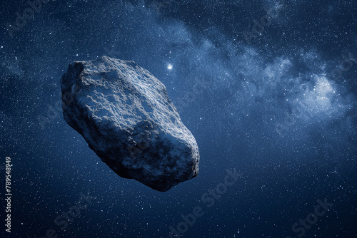 dangerous asteroid in the space, stars in the background, meteorite, meteoroid, meteor, comet