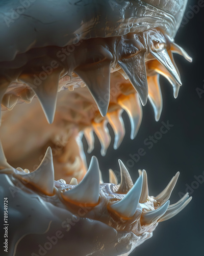 Extreme macro shot of Shark Teeth texture.