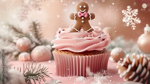 Delightful Winter Cupcake with Festive Snowflake Decor