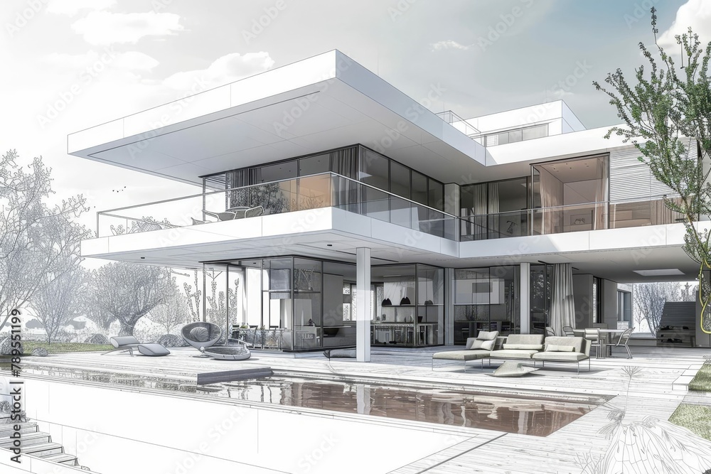 modern luxury villa design stages architectural visualization process