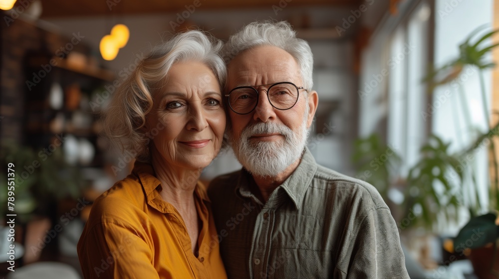 Portrait of a loving elderly couple