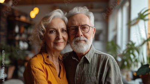 Portrait of a loving elderly couple