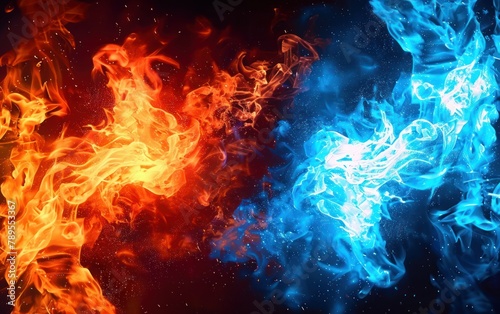 Fire and Ice Abstract Battle