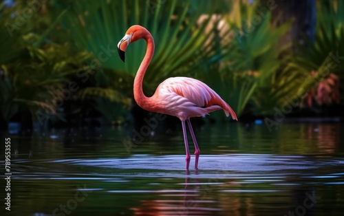 Elegant Flamingo by the Water © Muh