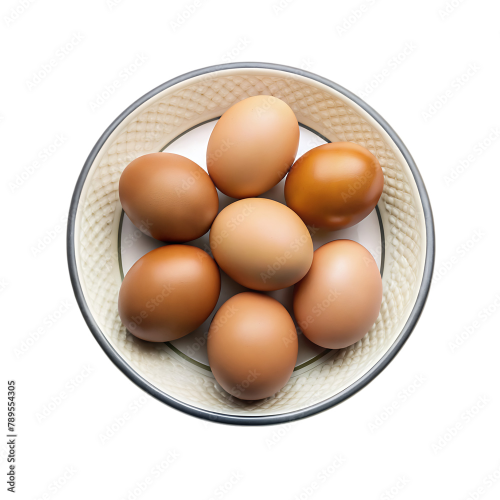 Eggs on bowl isolated on transparent background Eggs on bowl isolated on transparent background