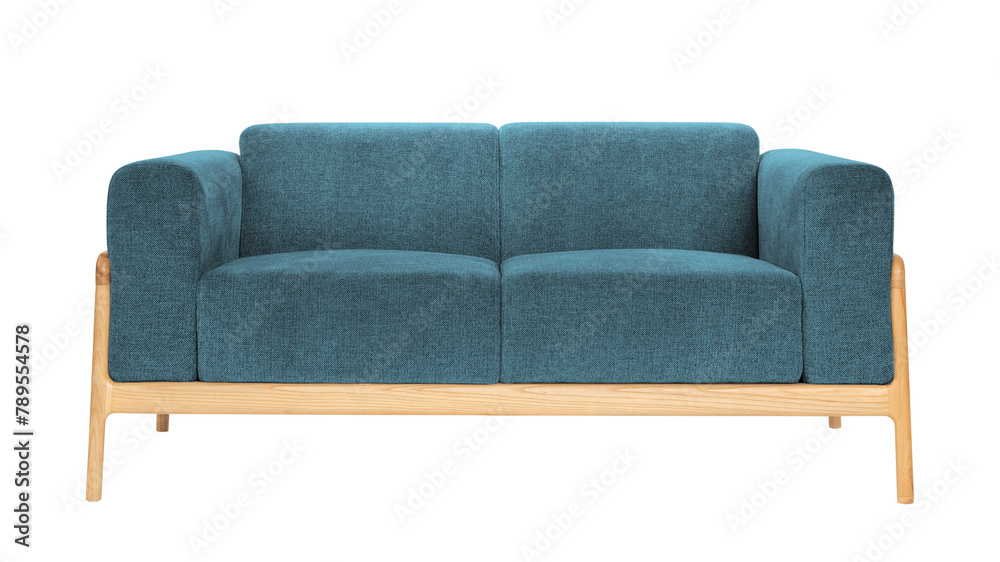 Fototapeta premium Teal modern sofa png mockup living room furniture