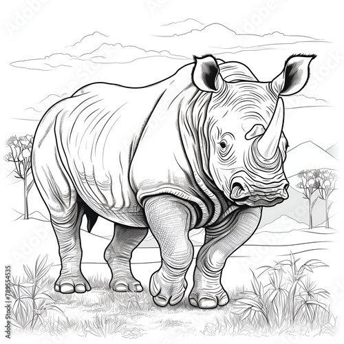 rhino coloring page
