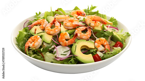 salad with shrimp and avocado with Transparent Background 