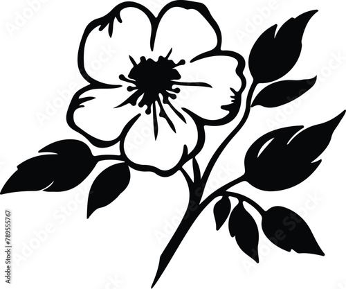 wild prairie rose silhouette