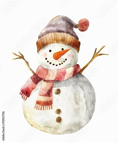 Christmas snowman art illustration